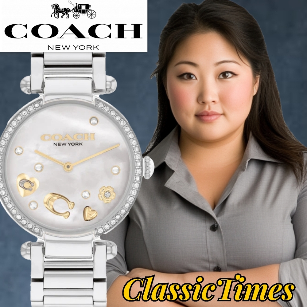 ***BRAND NEW*** COACHWomen's Cary Silver-Tone Stainless Steel Bracelet Watch